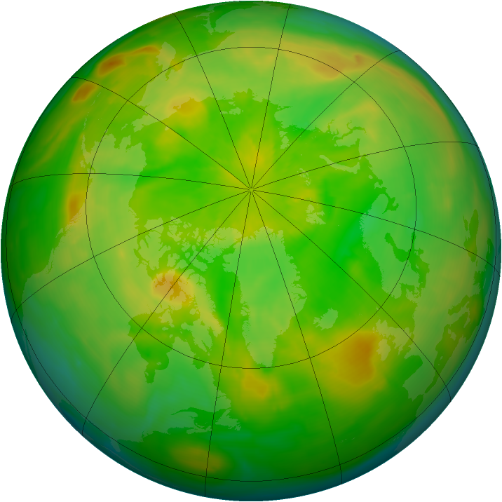 Arctic ozone map for 03 June 2014